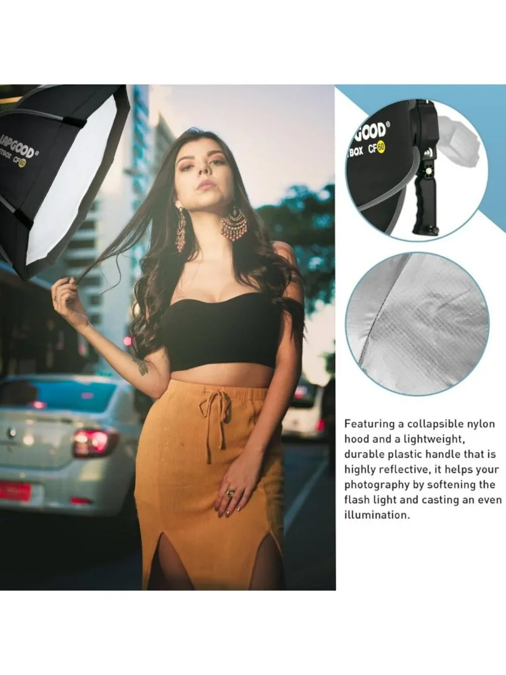 24'' Softbox with S-Type Bracket - Portable Handheld Lighting for Photography